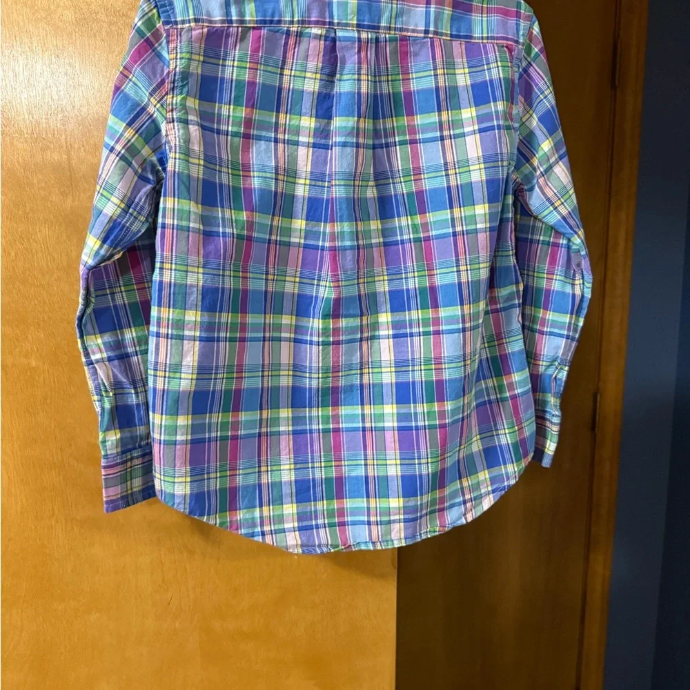 Ralph Lauren Boys 5 Multicolor Plaid Button Down Long Sleeve Shirt